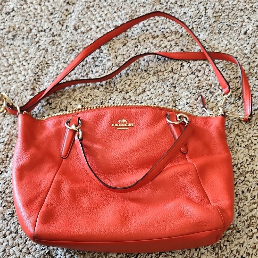 Coach Red Leather with Gold Hardware